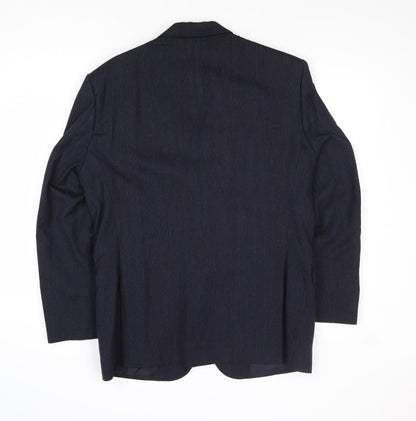 Anthony Loretto Mens Blue Wool Jacket Suit Jacket Size 40 Regular