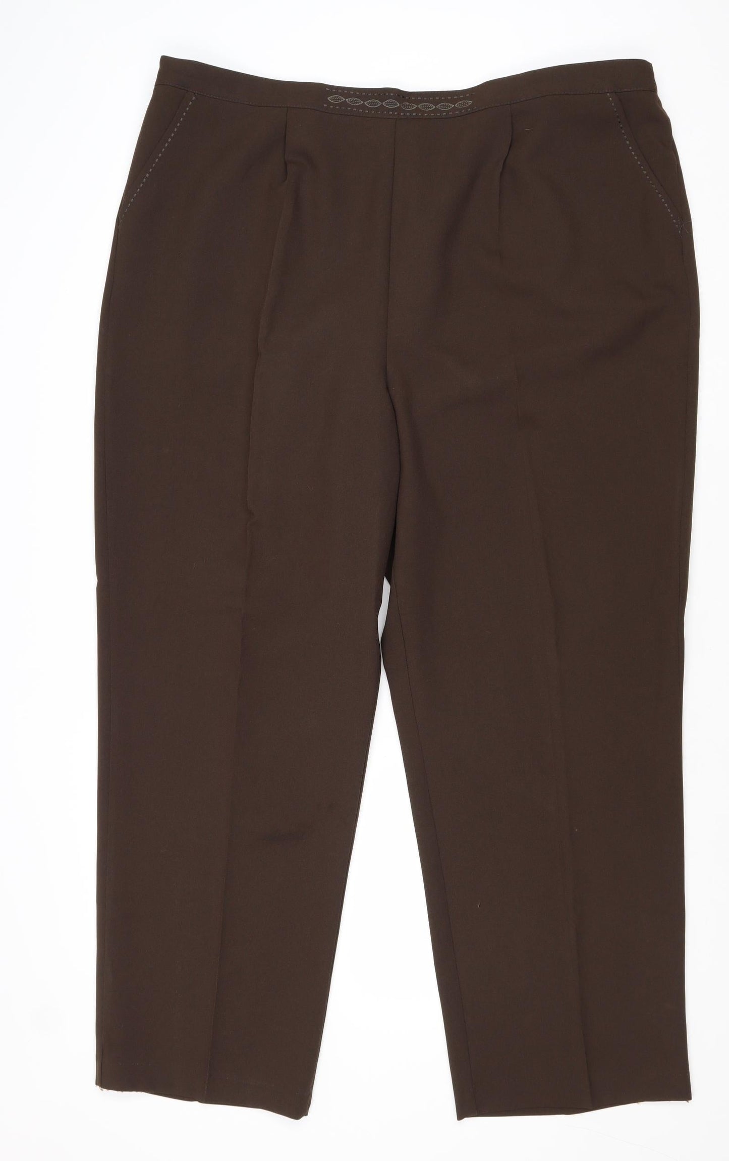 Bonmarché Womens Brown Polyester Trousers Size 22 Regular