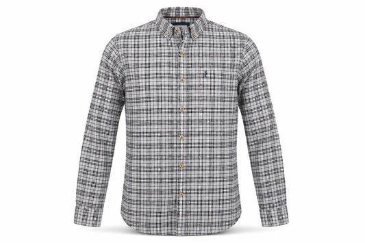 Zero Gram Mens Grey Plaid Cotton Button-Up Size M Collared Button