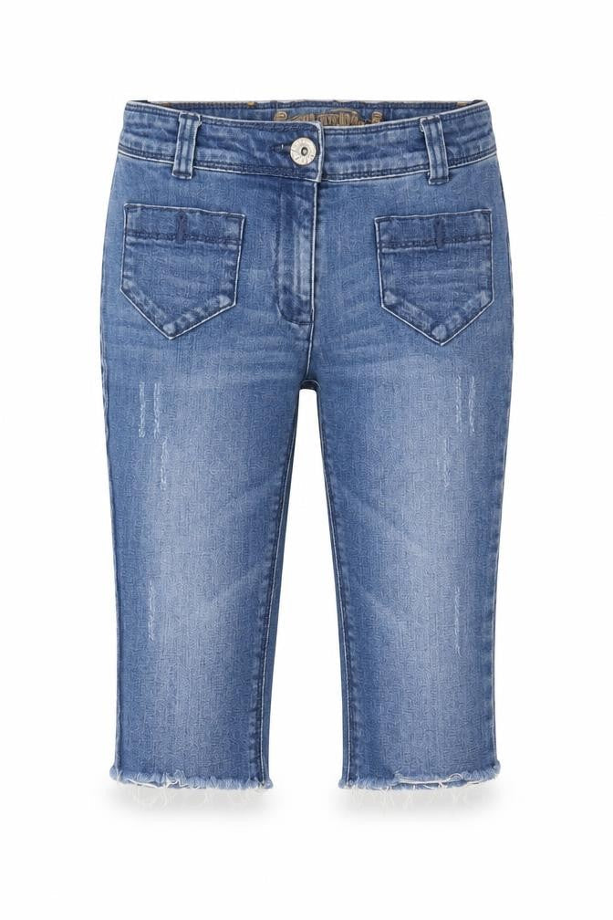 NEXT Girls Blue Cotton Cropped Jeans Size 9 Years Regular Zip