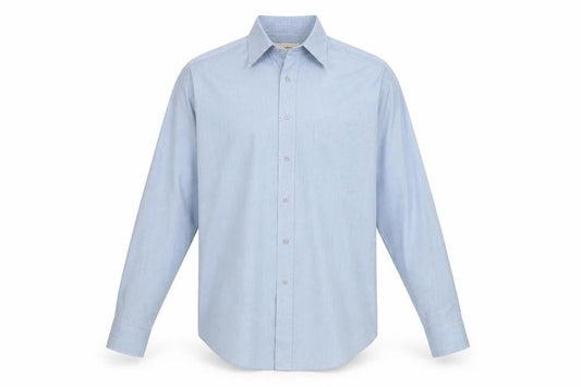Debenhams Mens Blue Polyester Button-Up Size 15.5 Collared Button