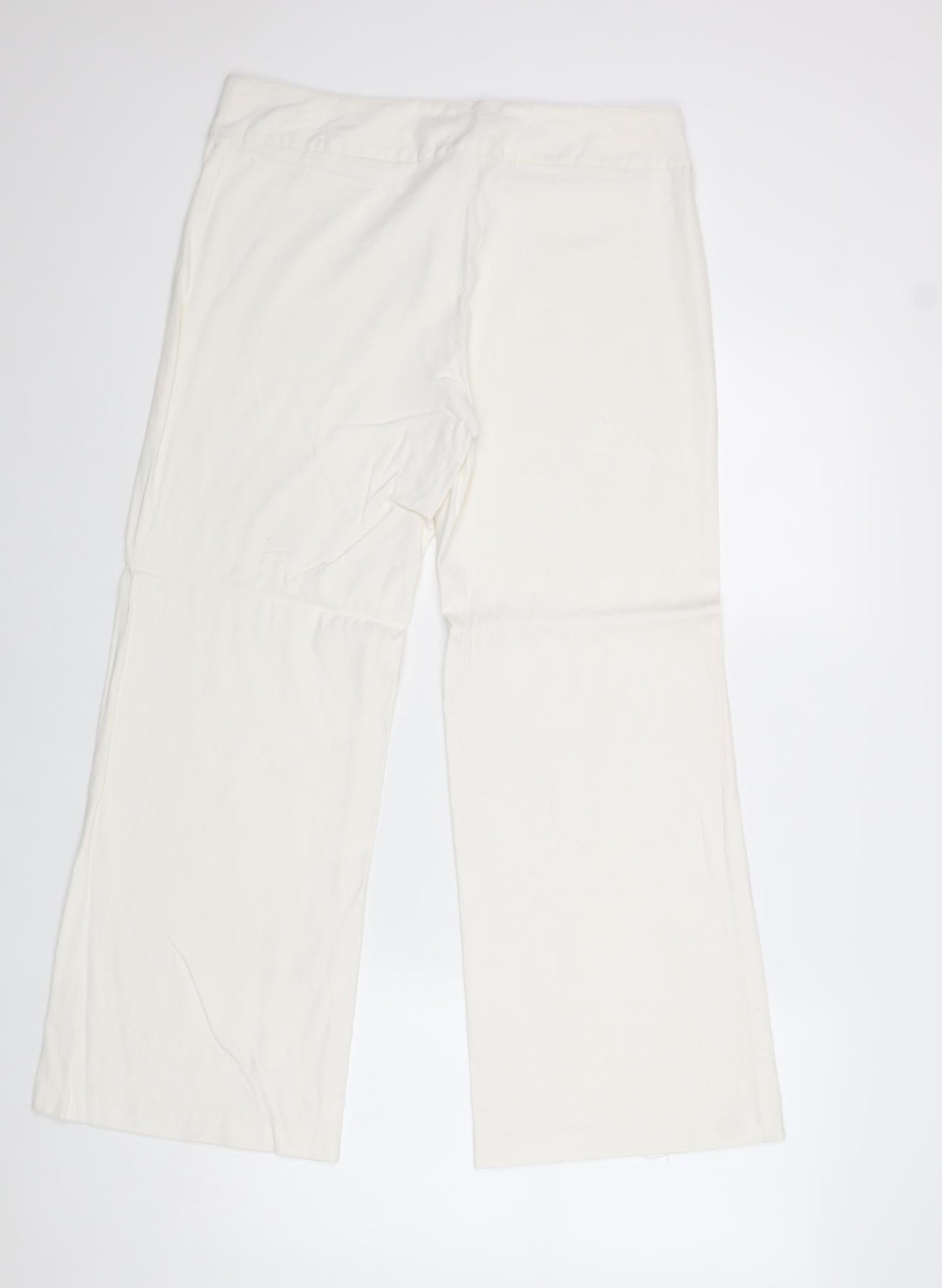 Dorothy Perkins Womens White Polyester Trousers Size 14 Regular Zip