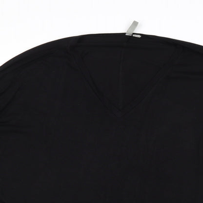 H&M Womens Black Round Neck Viscose Pullover Jumper Size 6
