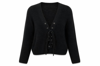 Forever 21 Womens Black V-Neck Acrylic Pullover Jumper Size S