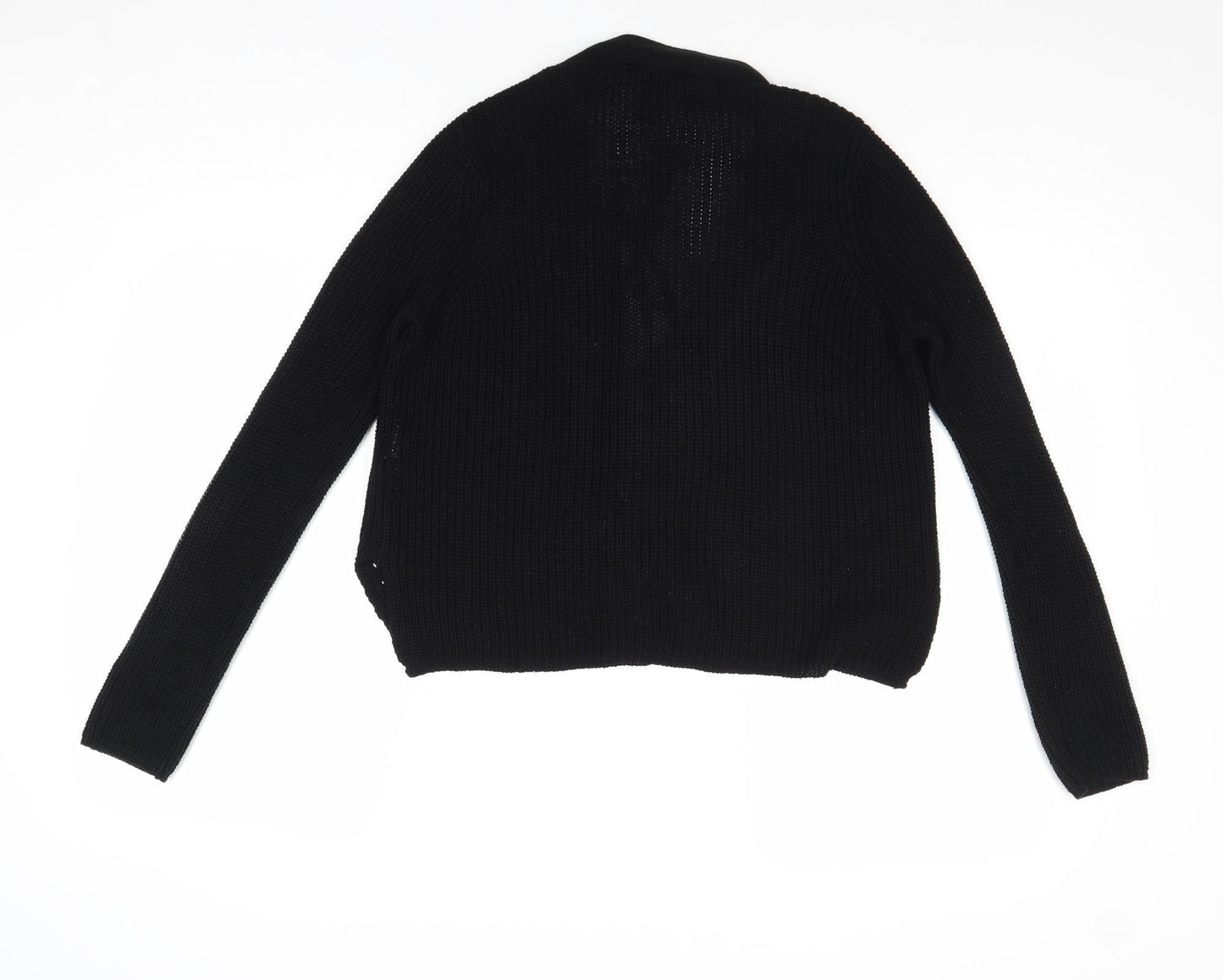 FOREVER 21 Womens Black V-Neck Acrylic Pullover Jumper Size S