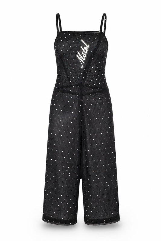 Motel Rocks Womens Black Polyester Jumpsuit One-Piece Size XS Pullover