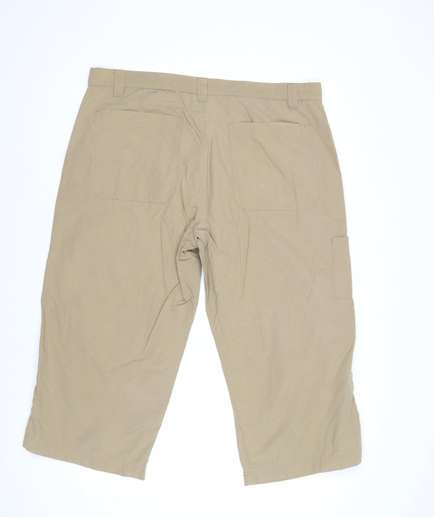 Watsons Mens Beige Cotton Cropped Trousers Size XL Regular Zip