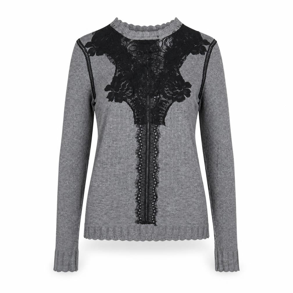 Silvian Heach Womens Grey Round Neck Polyester Pullover Jumper Size XS