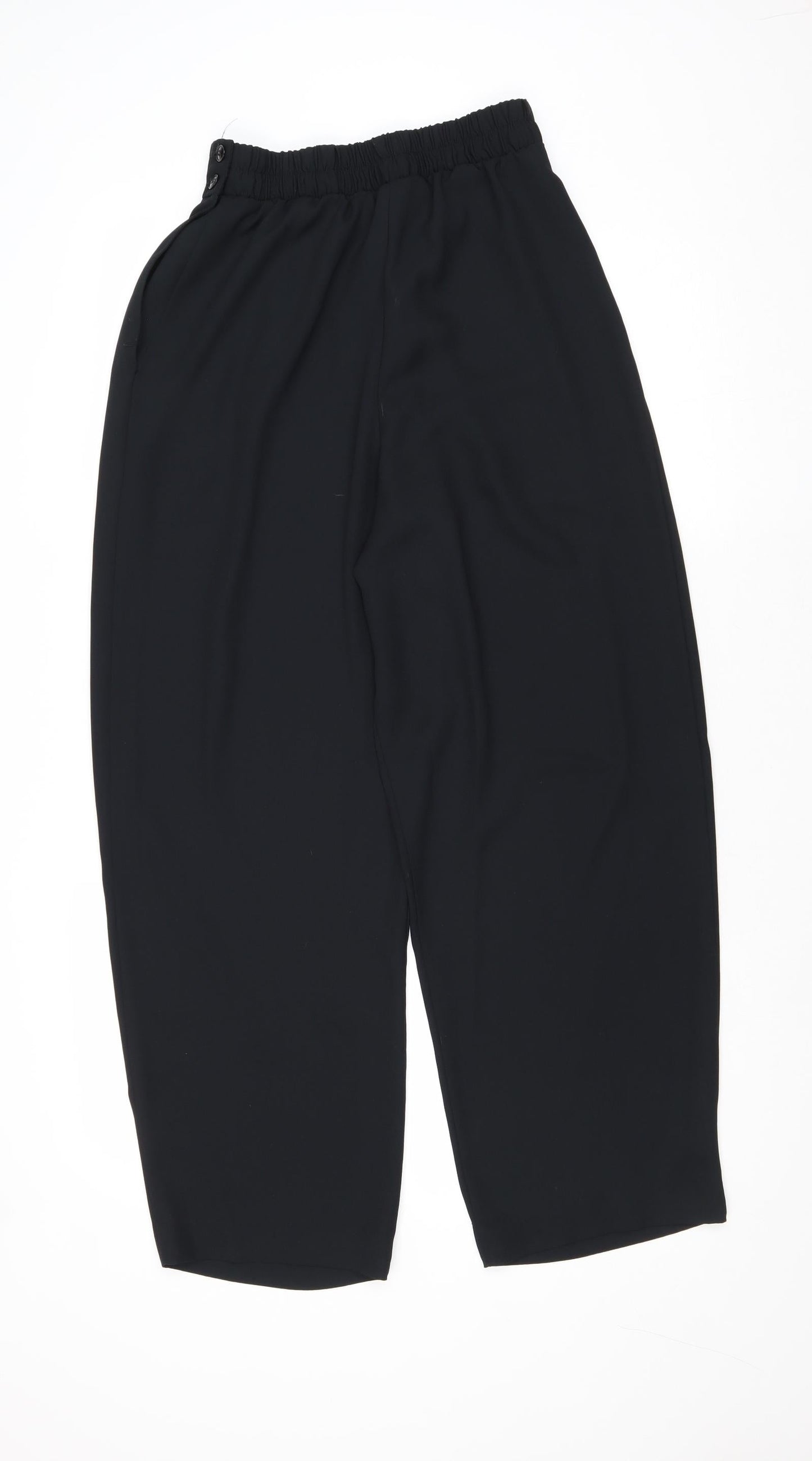 Peters & Ashley Womens Black Polyester Trousers Size 6 Regular Button
