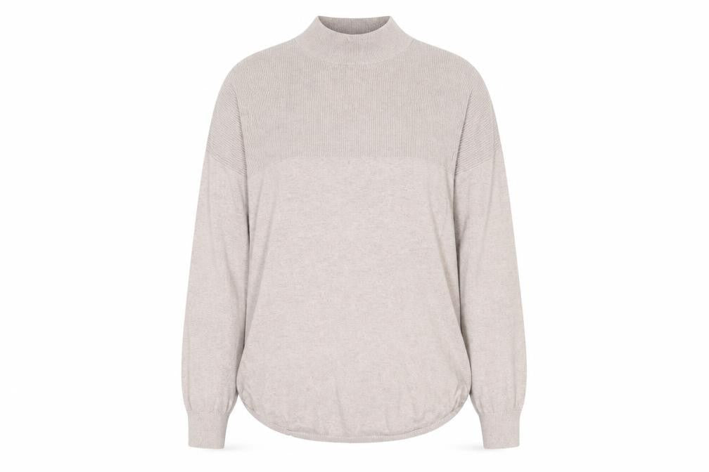 ASOS Womens Beige Mock Neck Cotton Pullover Jumper Size 10