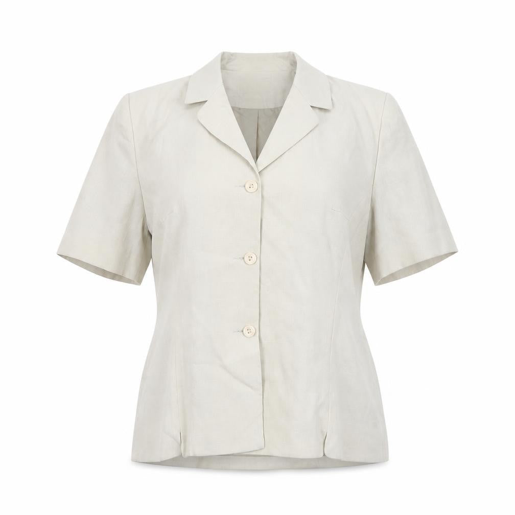Izabelle Womens Beige Polyester Jacket Blazer Size 14