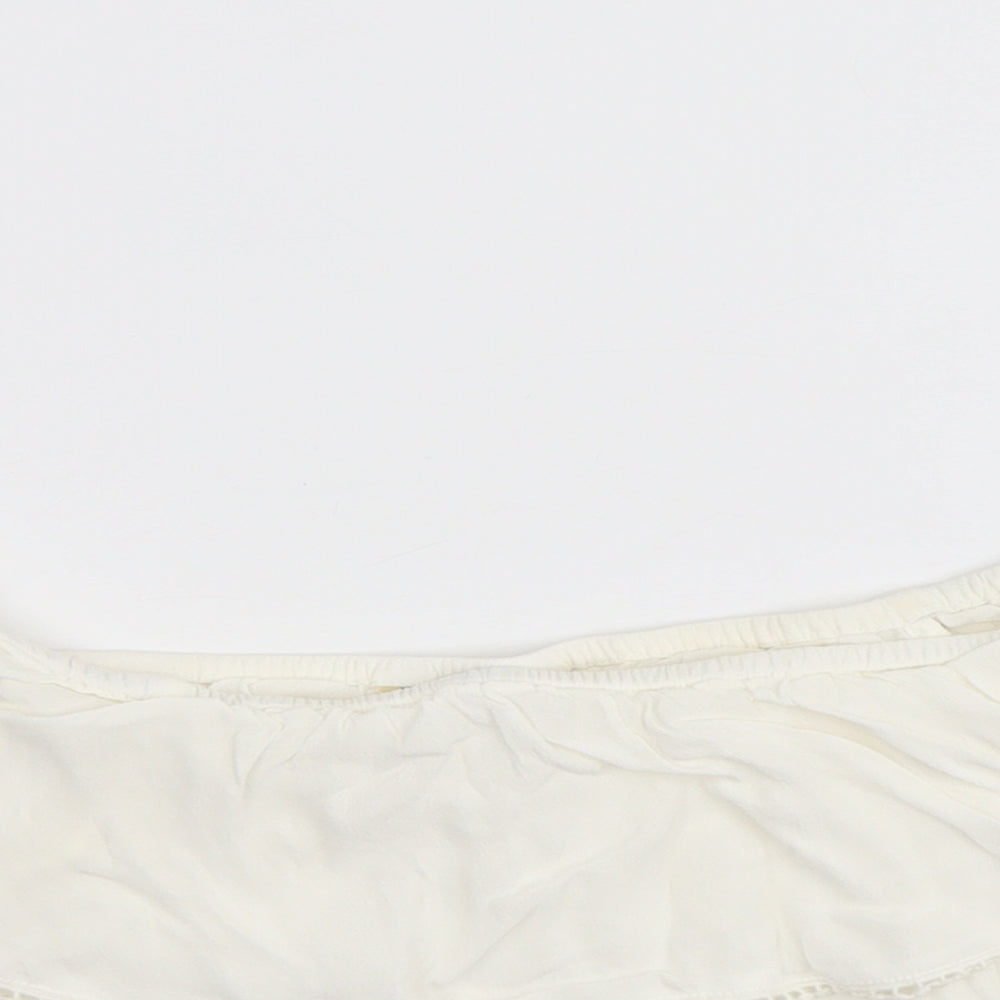 Miss Selfridge Womens Ivory Viscose Cropped Tank Size 6 Off the Shoulder