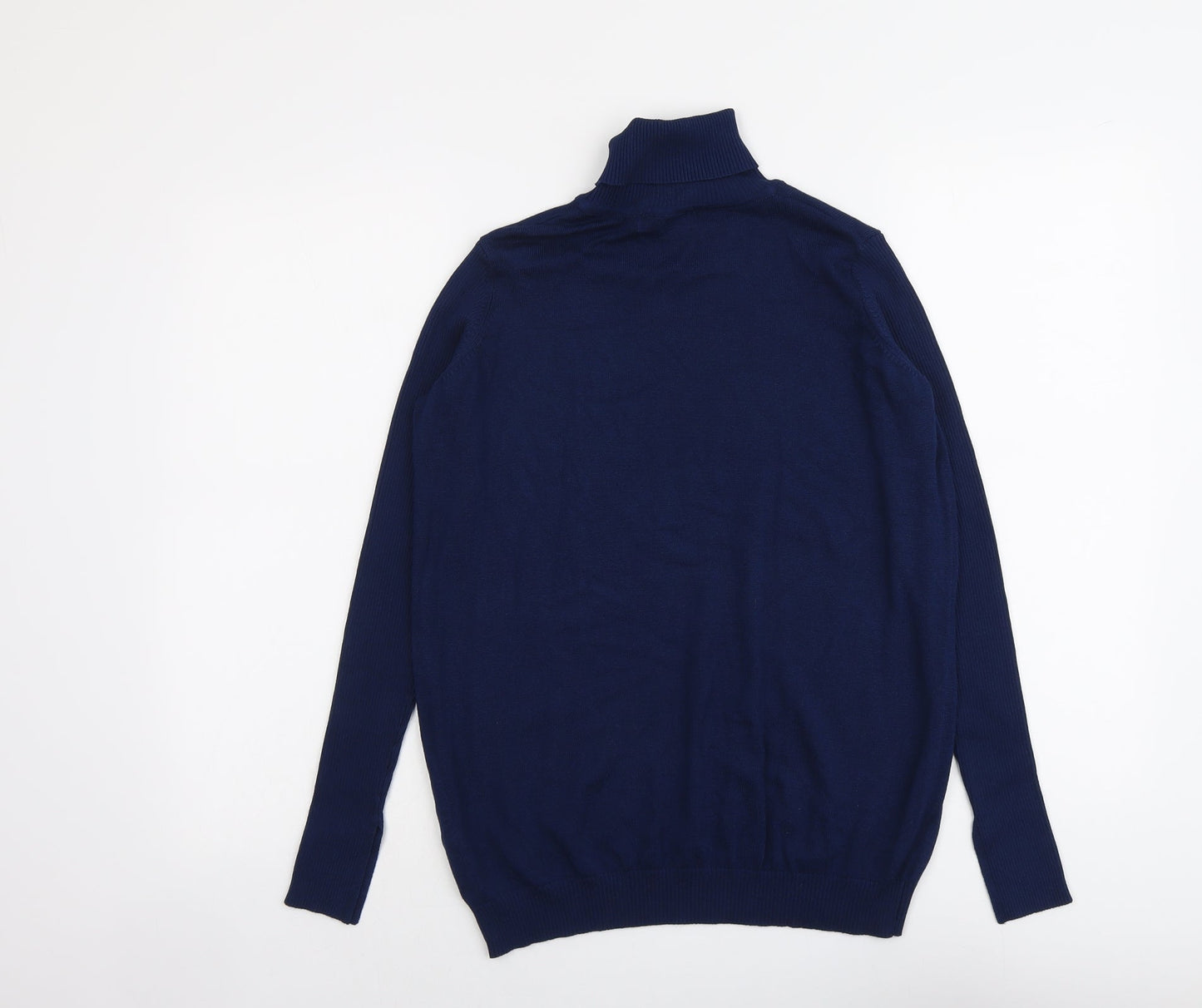 JD Williams Womens Blue Roll Neck Viscose Pullover Jumper Size 12