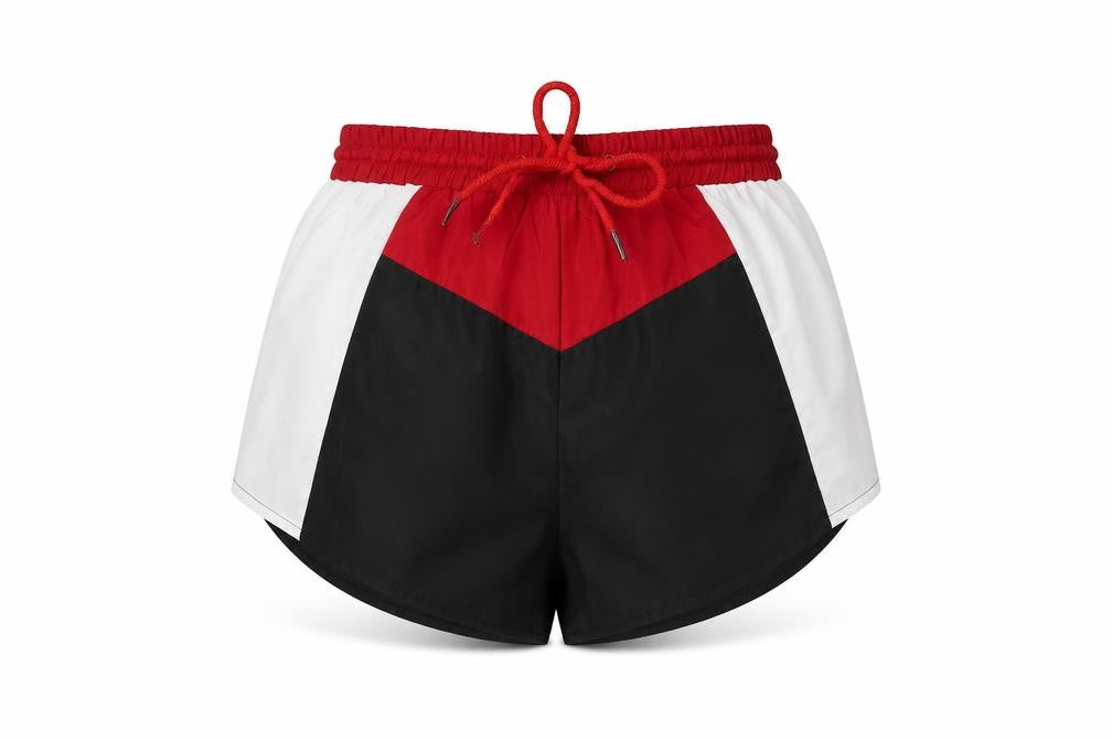 PRETTYLITTLETHING Womens Multicoloured Striped Polyester Sweat Shorts Size 6 L3 in Regular Drawstring