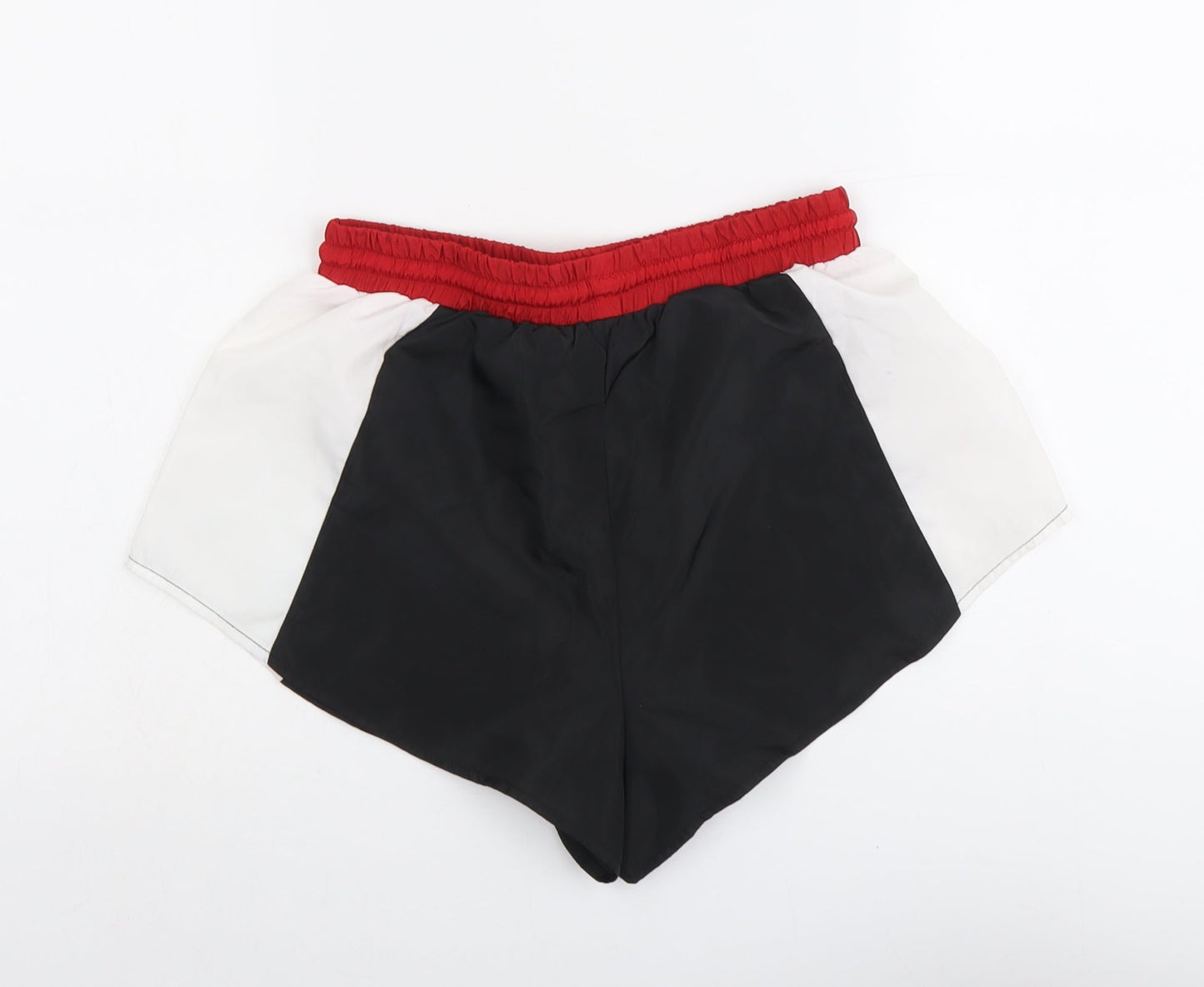 PRETTYLITTLETHING Womens Multicoloured Striped Polyester Sweat Shorts Size 6 L3 in Regular Drawstring