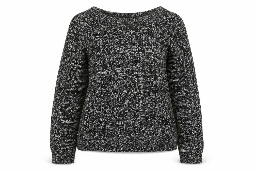 Select Womens Black Round Neck Geometric Acrylic Pullover Jumper Size 12