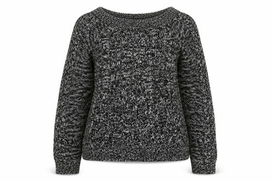 Select Womens Black Round Neck Geometric Acrylic Pullover Jumper Size 12