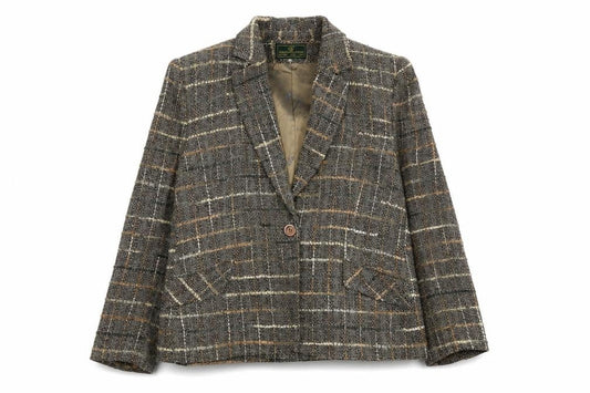 Gianfranco Corneli Womens Grey Geometric Viscose Jacket Blazer Size 16