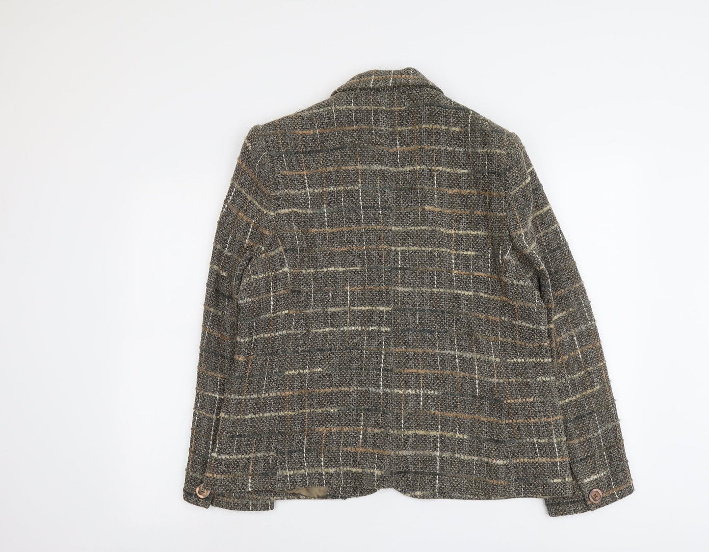 Gianfranco Corneli Womens Grey Geometric Viscose Jacket Blazer Size 16