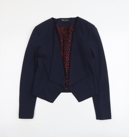 Additional front view of Only You women’s blue polyester jacket blazer, size UK 6