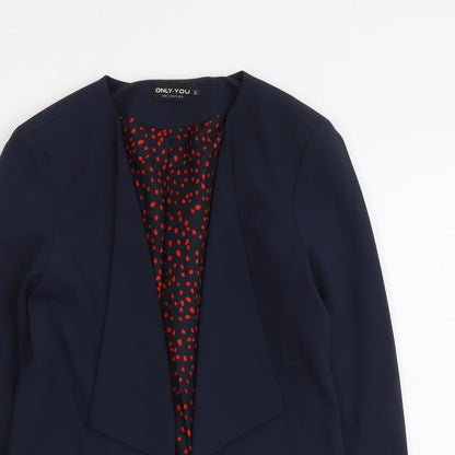 Close-up detail of Only You women’s blue polyester jacket blazer, size UK 6