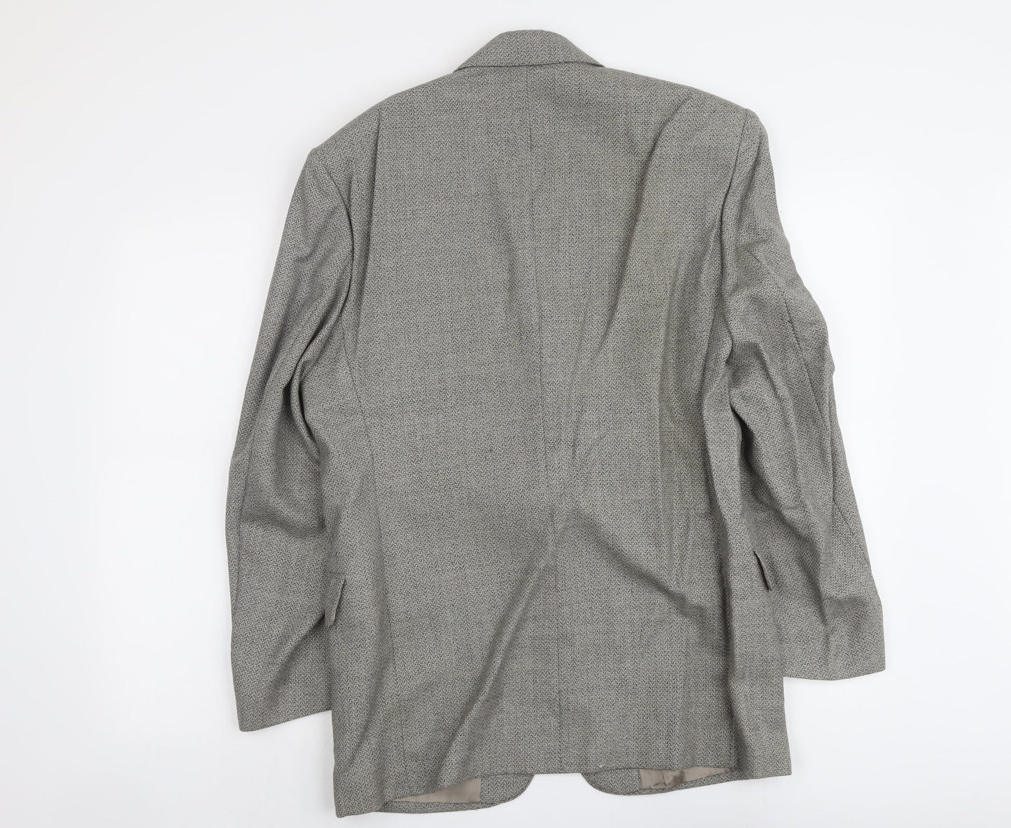 James Barry Mens Grey Geometric Wool Jacket Suit Jacket Size M Regular