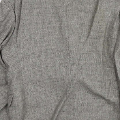 James Barry Mens Grey Geometric Wool Jacket Suit Jacket Size M Regular