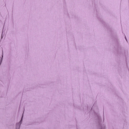 Anna Rose Womens Purple Linen Jacket Blazer Size 12