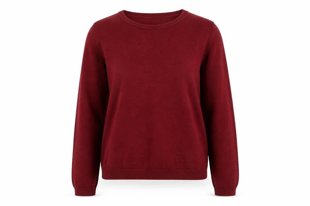 Marks & Spencer Womens Red Round Neck Acrylic Pullover Jumper Size 14