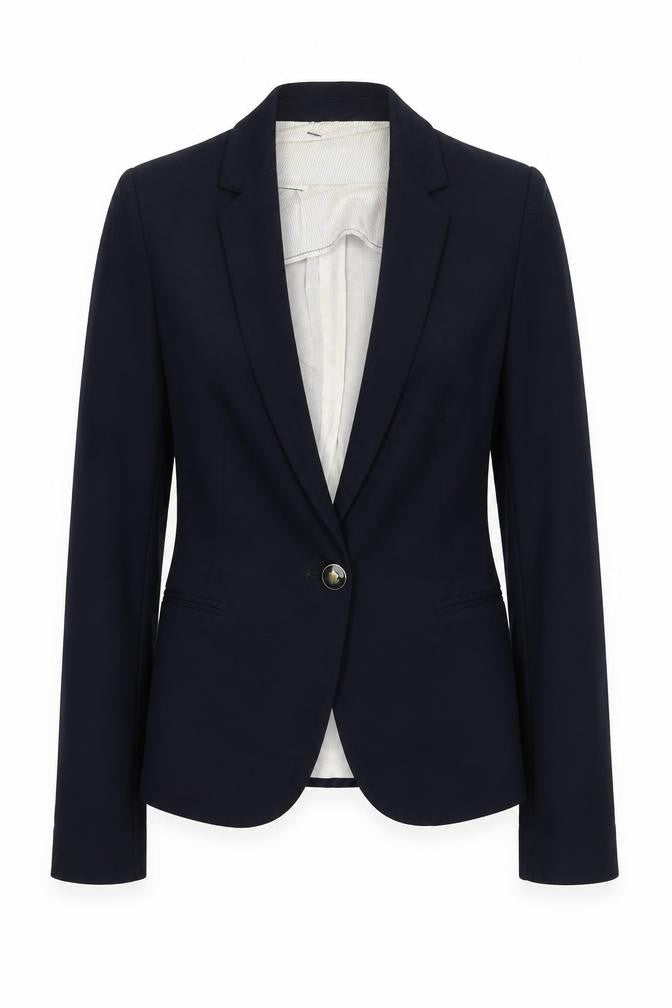 Zara Womens Blue Cotton Jacket Suit Jacket Size XS