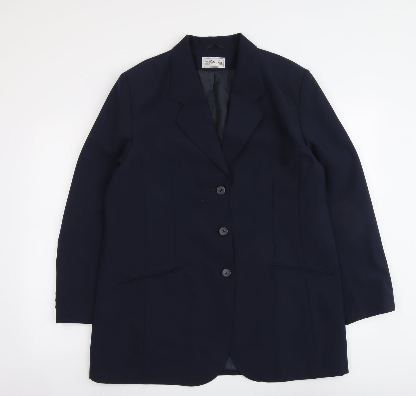 Astraka Womens Blue Polyester Jacket Blazer Size 18