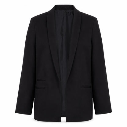 Front view of ASOS women’s black polyester jacket blazer, size UK 10