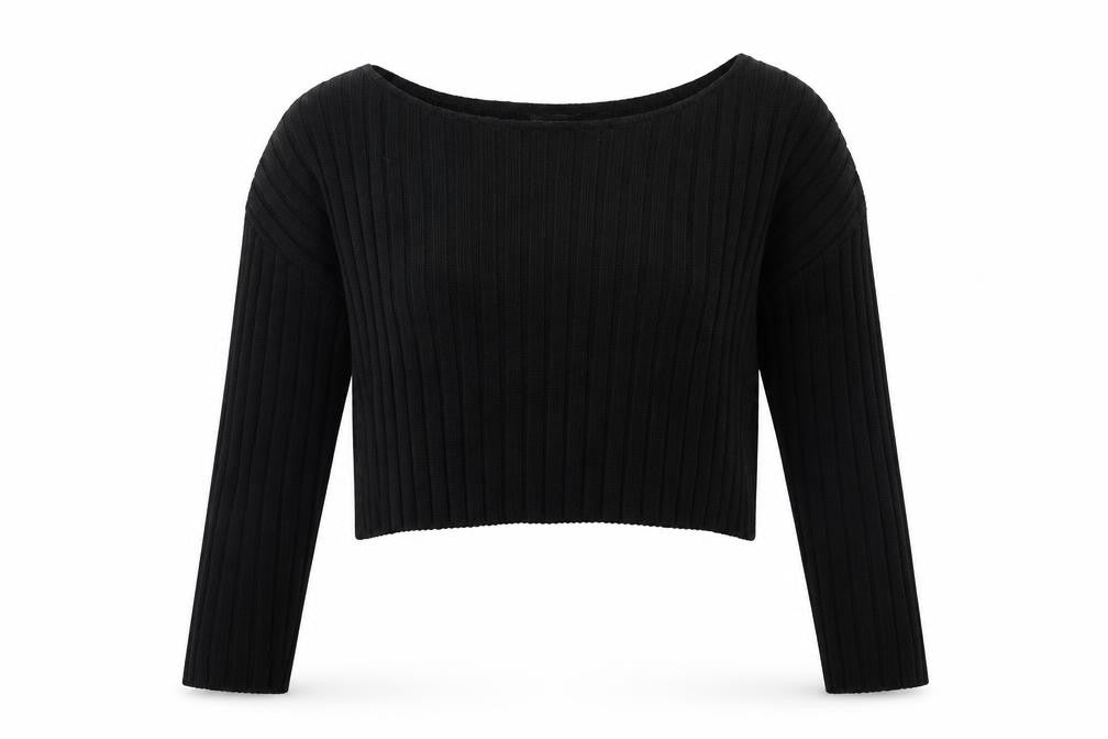 Boohoo Womens Black Round Neck Acrylic Pullover Jumper Size L