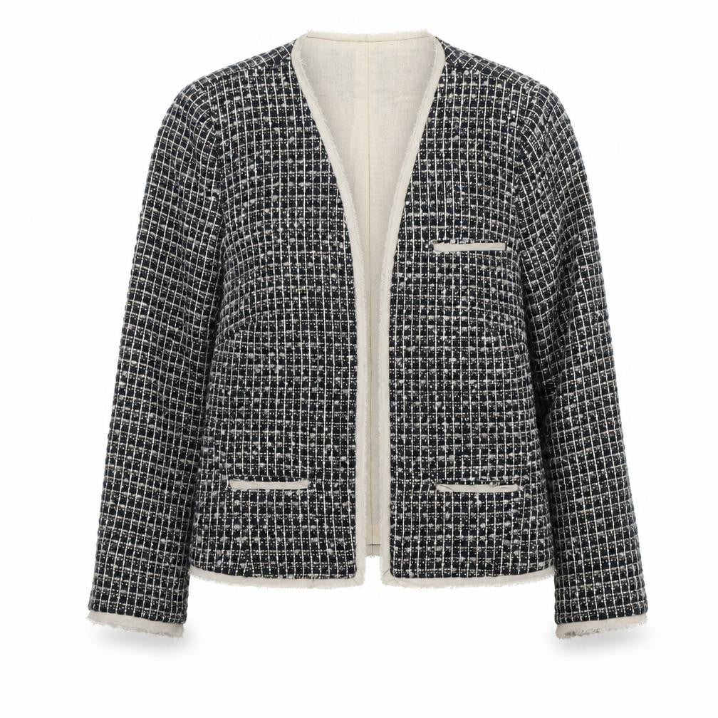 Yen Womens Blue Geometric Jacket Size 8