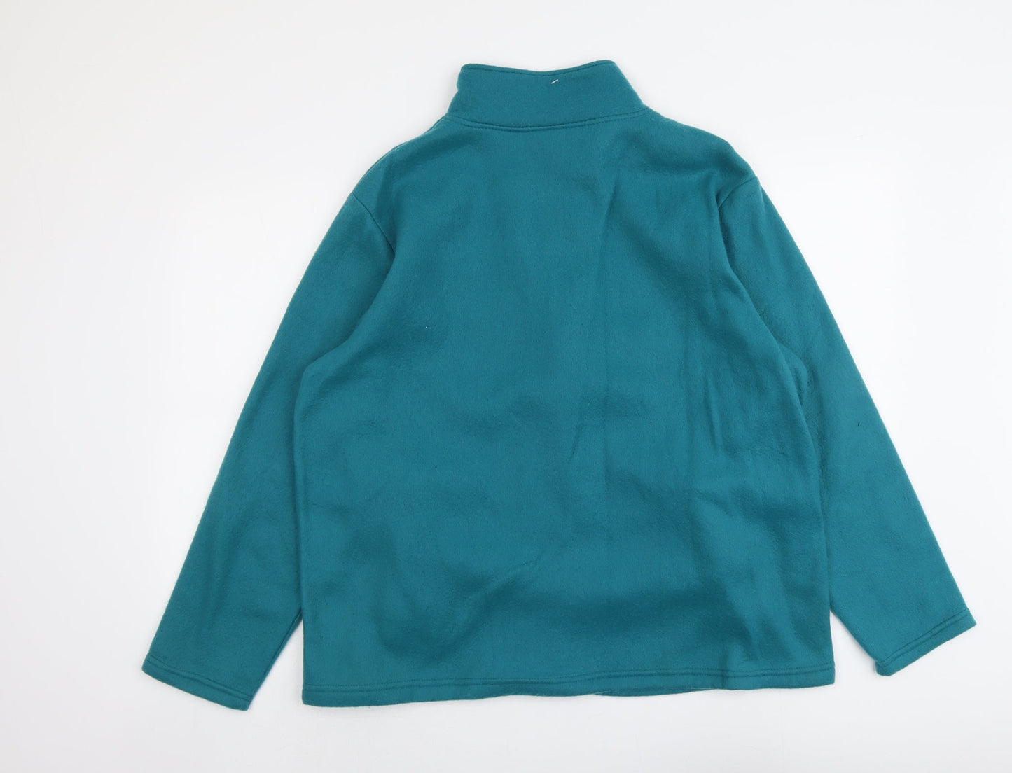 Anne De Lancay Womens Blue Jacket Size L Zip - Flower Detail