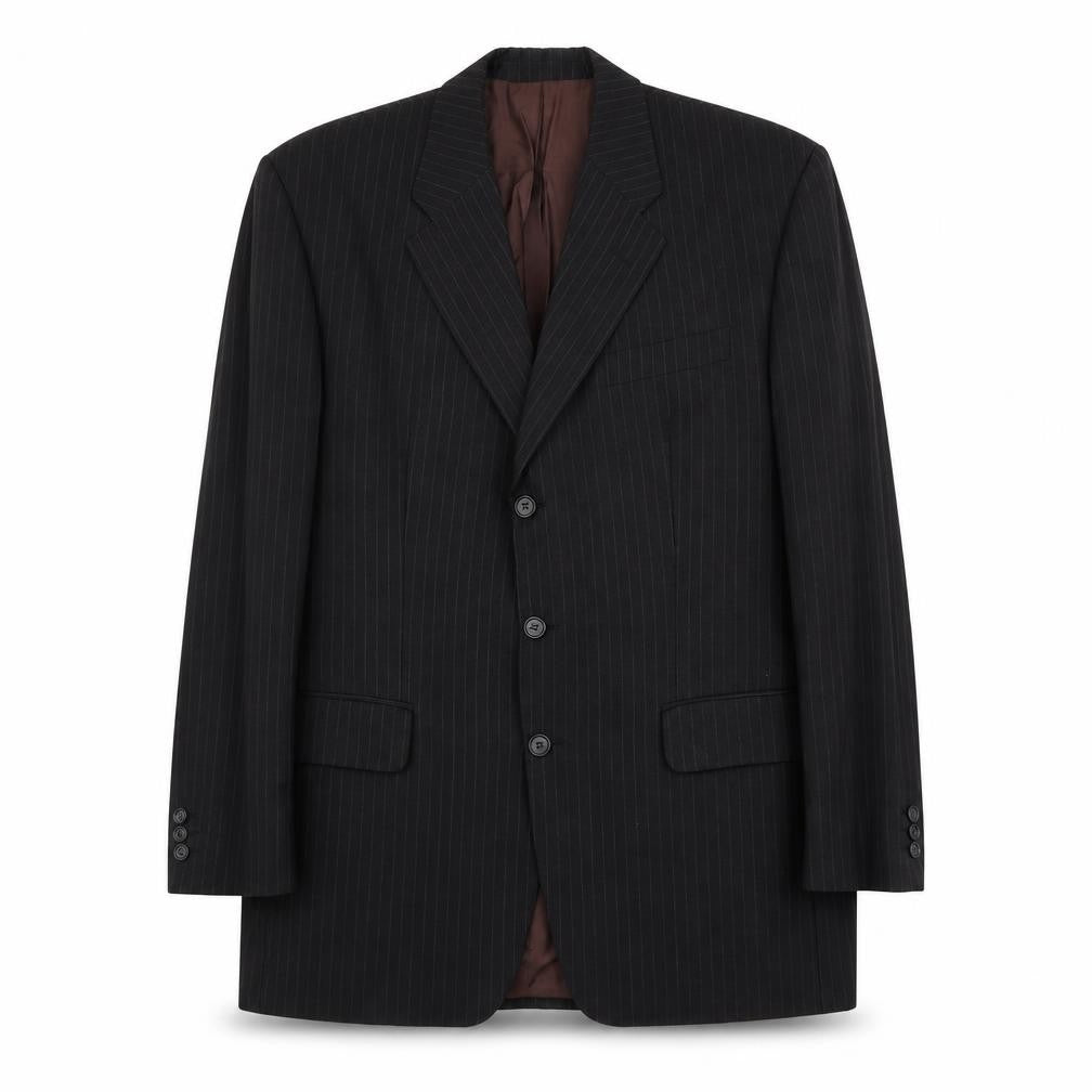Reda Mens Blue Striped Wool Jacket Suit Jacket Size L Regular