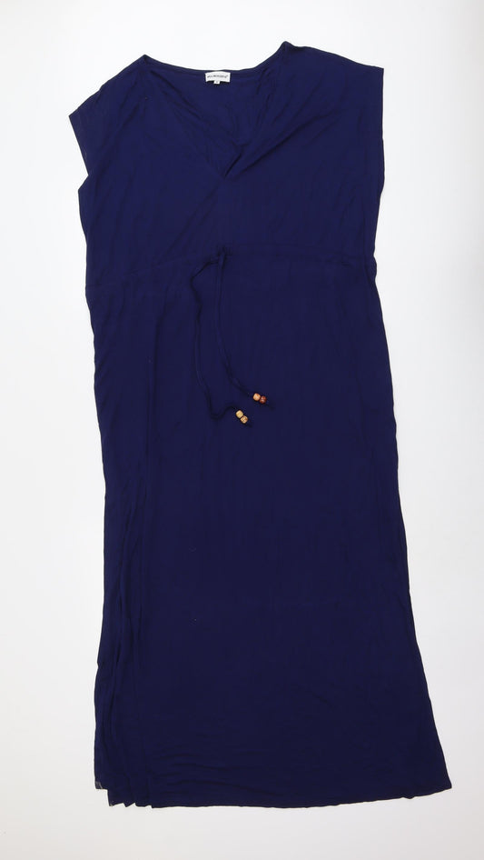 Pia Rossi Womens Blue Viscose Maxi Size M V-Neck Pullover