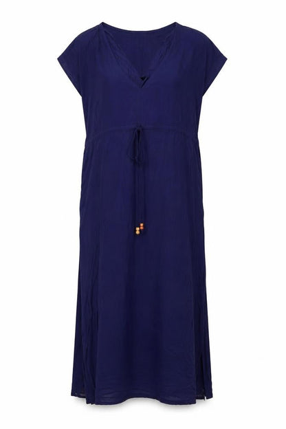 Pia Rossi Womens Blue Viscose Maxi Size M V-Neck Pullover