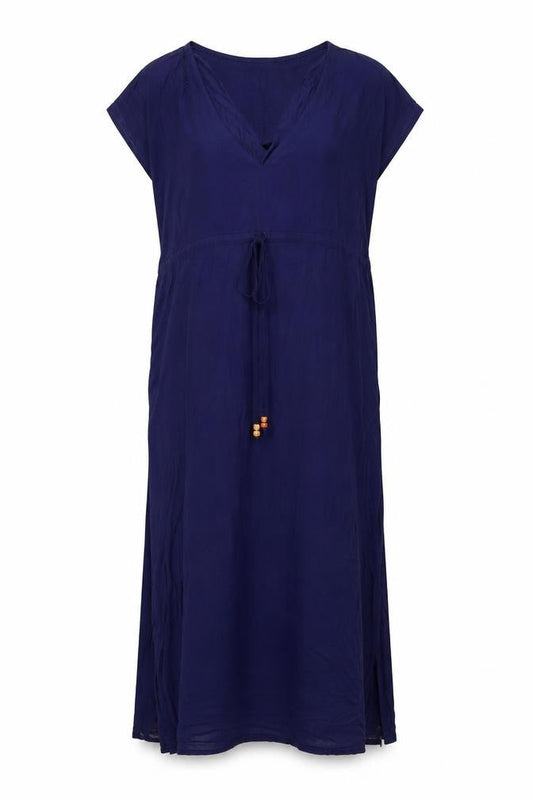 Pia Rossi Womens Blue Viscose Maxi Size M V-Neck Pullover