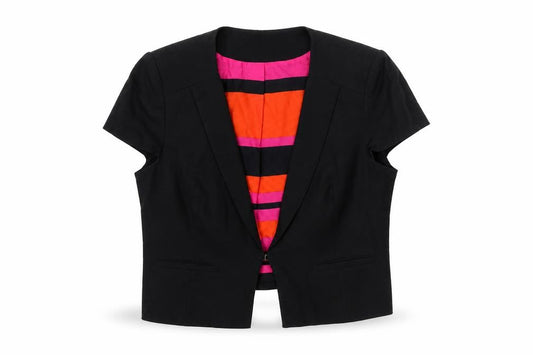 Marks & Spencer Womens Black Linen Jacket Blazer Size 12