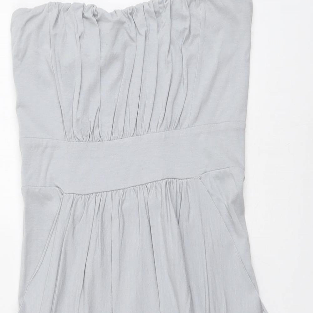 River Island Womens Grey Polyester Mini Size S Square Neck Pullover
