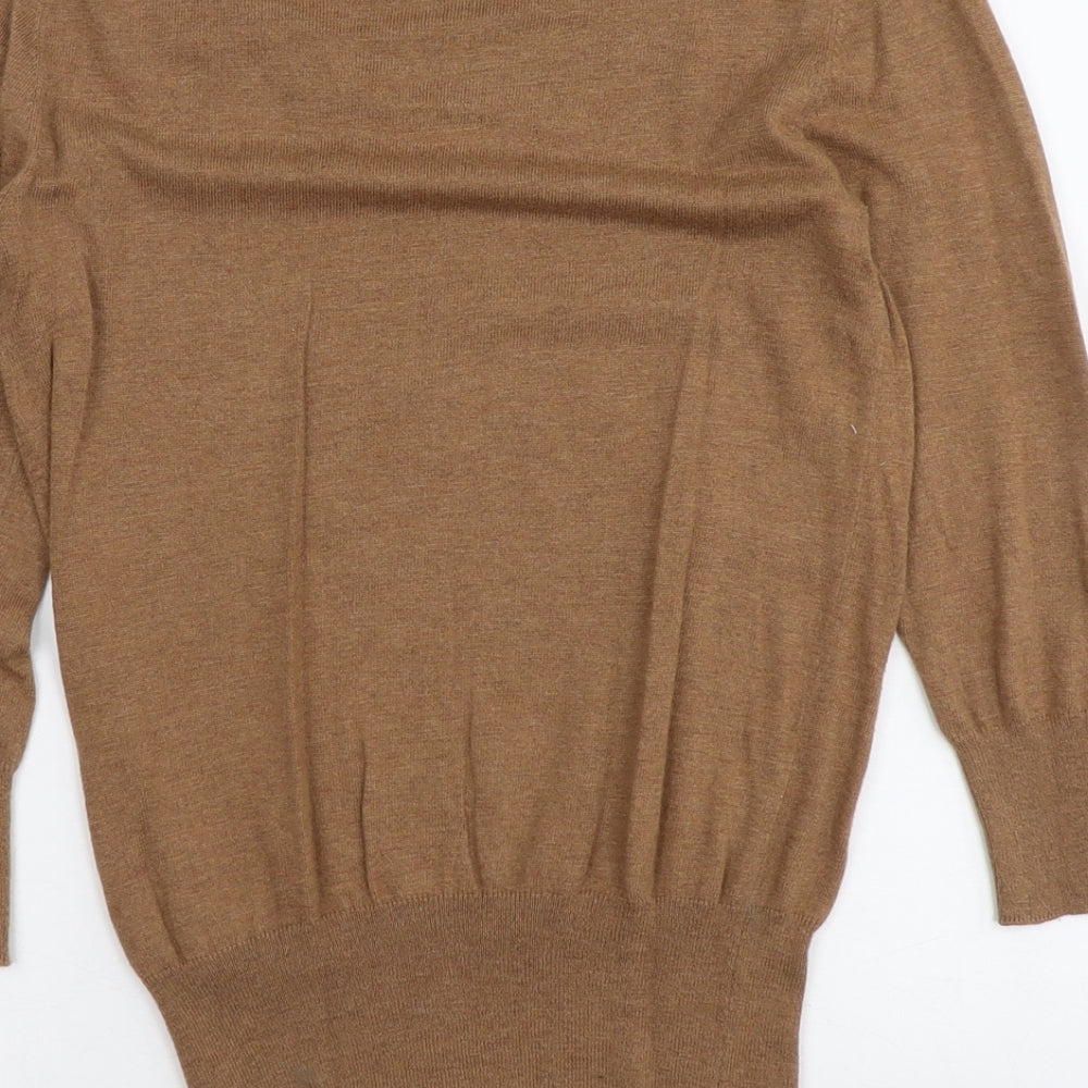 NEXT Womens Brown Boat Neck Cotton Pullover Jumper Size 8