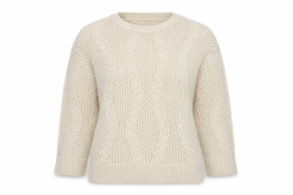Marks & Spencer Womens Beige Round Neck Polyamide Pullover Jumper Size 16