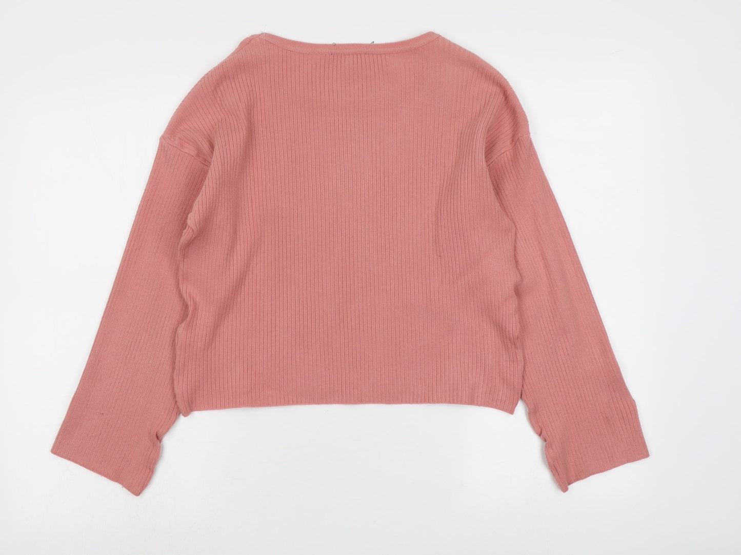 Topshop Womens Pink Round Neck Acrylic Pullover Jumper Size 8