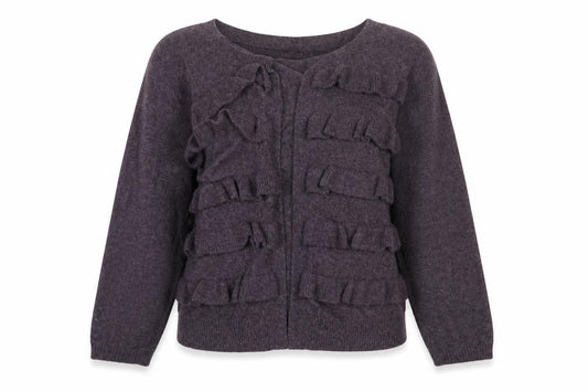 Marks & Spencer Womens Purple V-Neck Nylon Cardigan Jumper Size 14