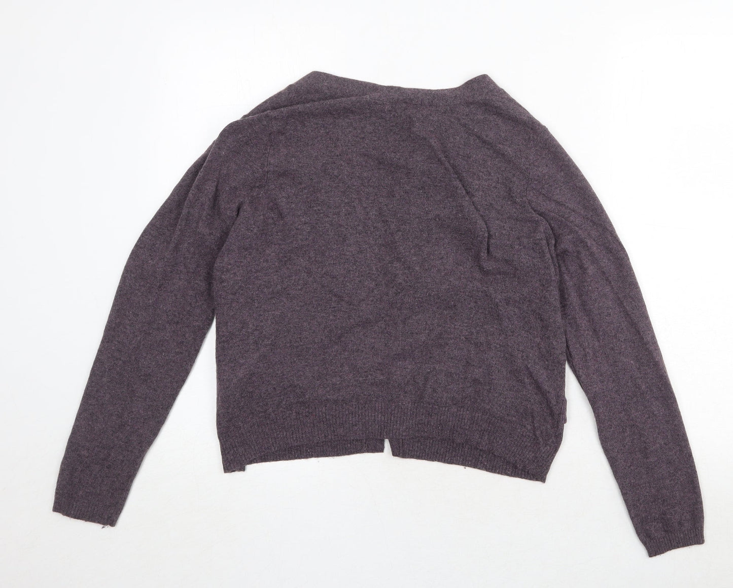 Marks and Spencer Womens Purple V-Neck Nylon Cardigan Jumper Size 14