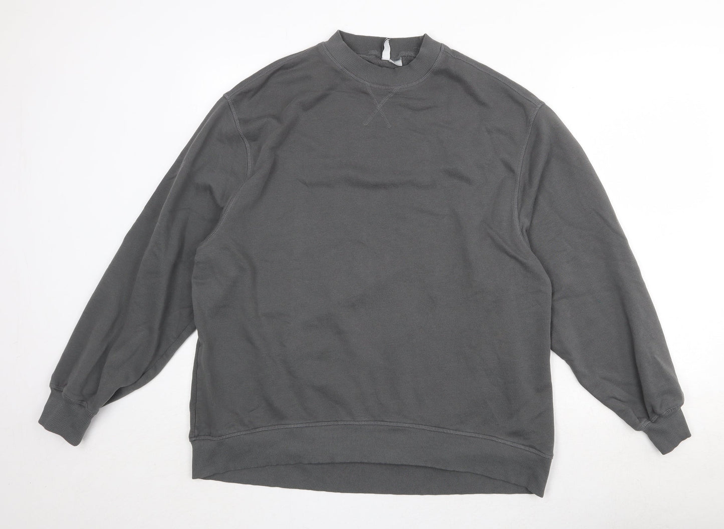 Divided by H&M Womens Green Round Neck Cotton Pullover Jumper Size M