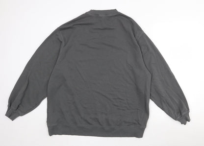 Divided by H&M Womens Green Round Neck Cotton Pullover Jumper Size M