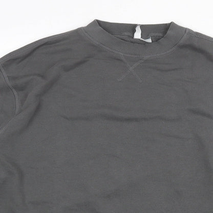 Divided by H&M Womens Green Round Neck Cotton Pullover Jumper Size M