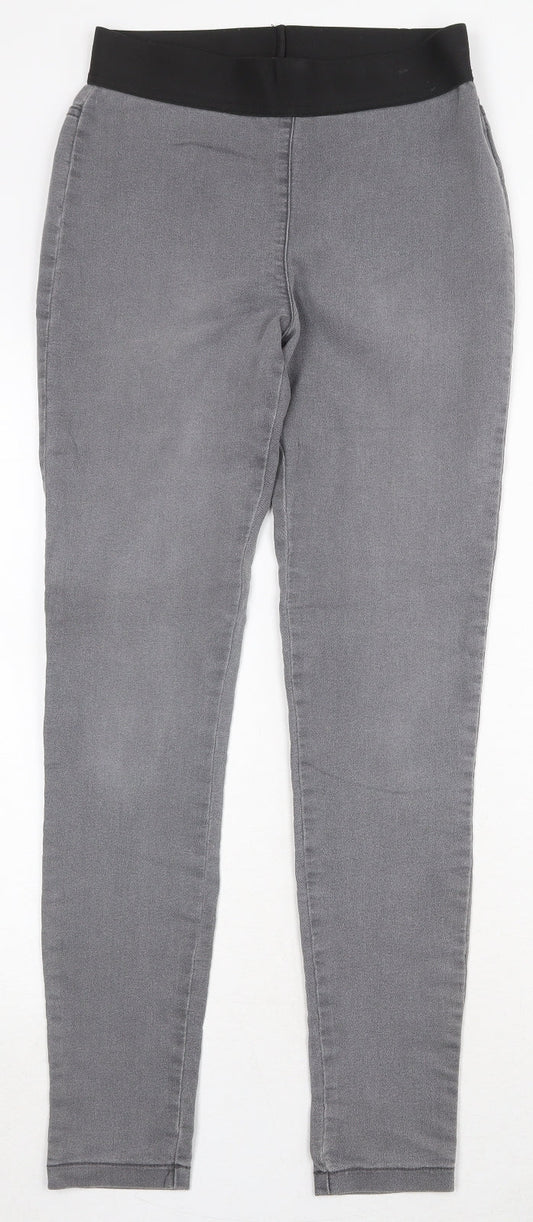 Marks and Spencer Womens Grey Cotton Skinny Jeans Size 8 Regular